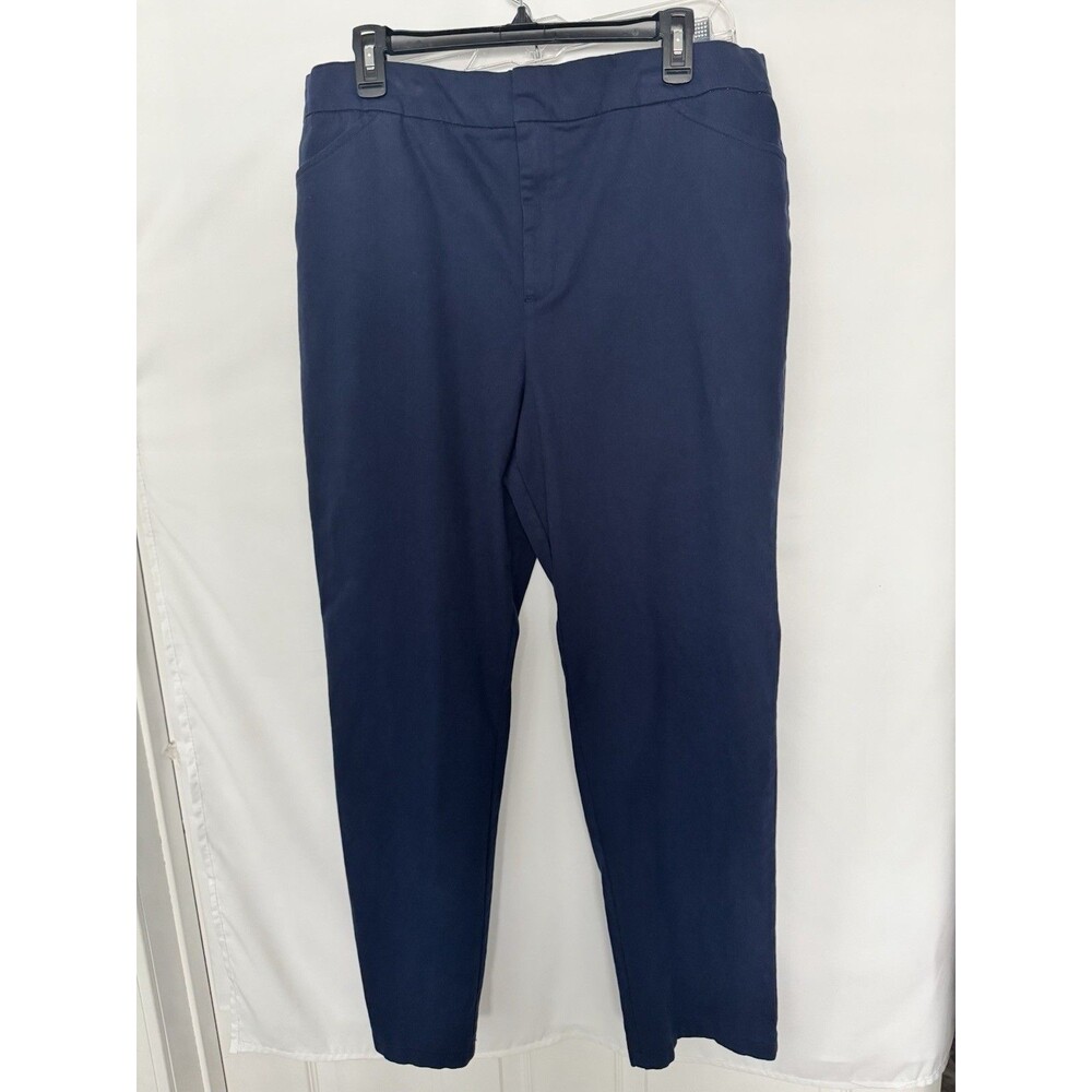 Women’s Appleseeds Navy Pants Stretch Waistband Size 16